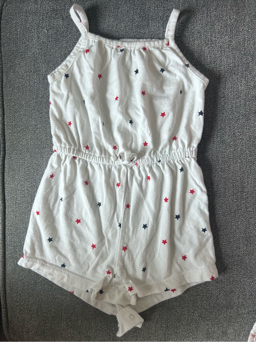 Old Navy White Star-Print Girls' Romper - Red & Navy Stars Size 12-18 months